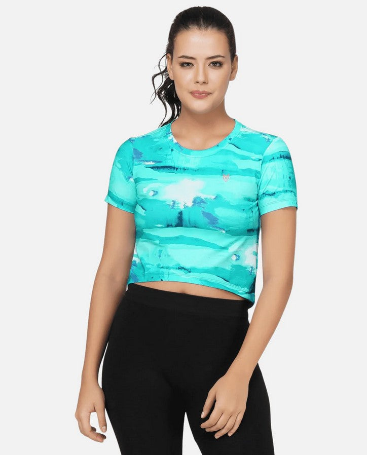 Sea Green Summer Crop Top for Girls 