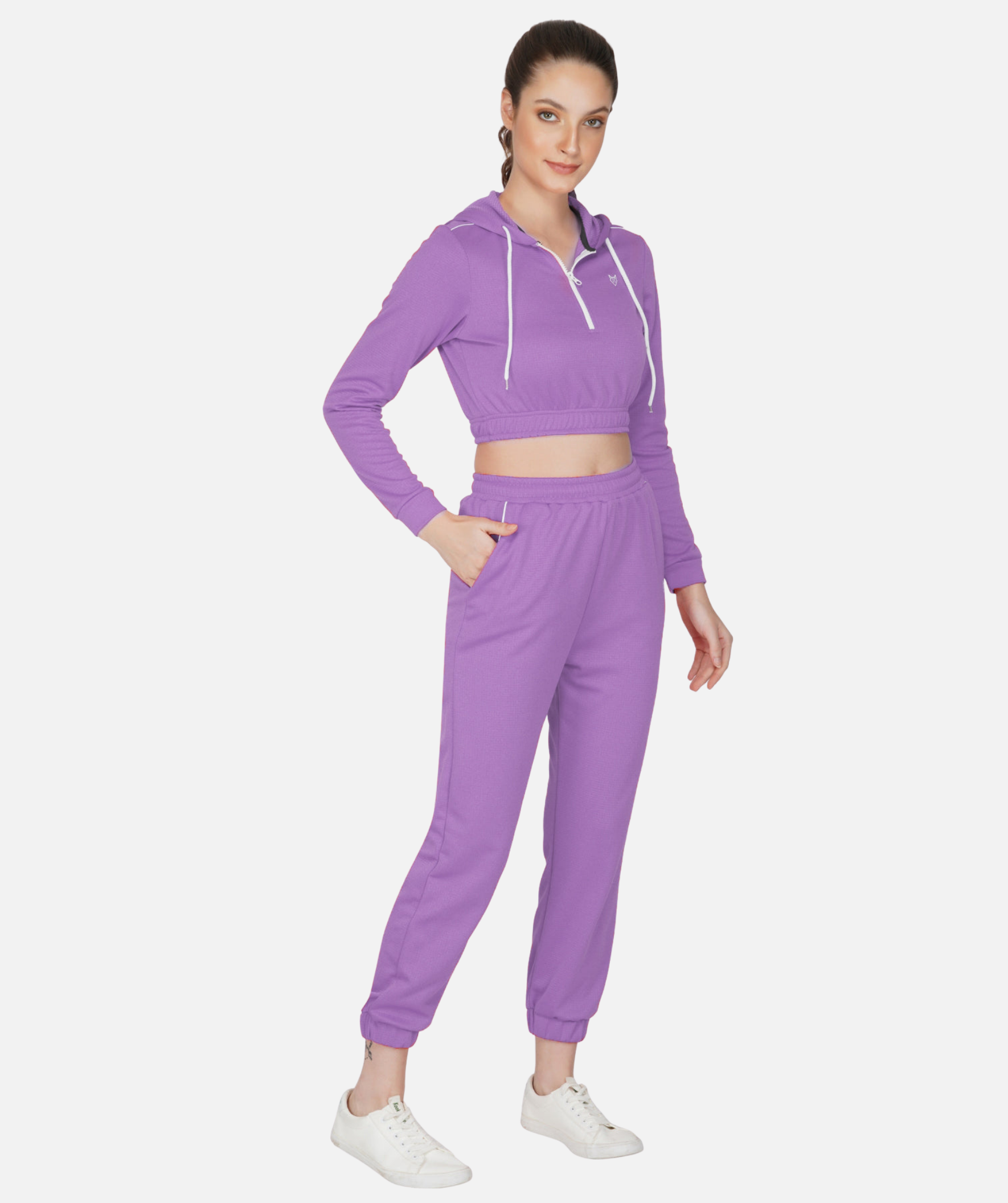 Women's Full sleeves Crop Top Hoodie and Jogger Set Top and Bottom Set