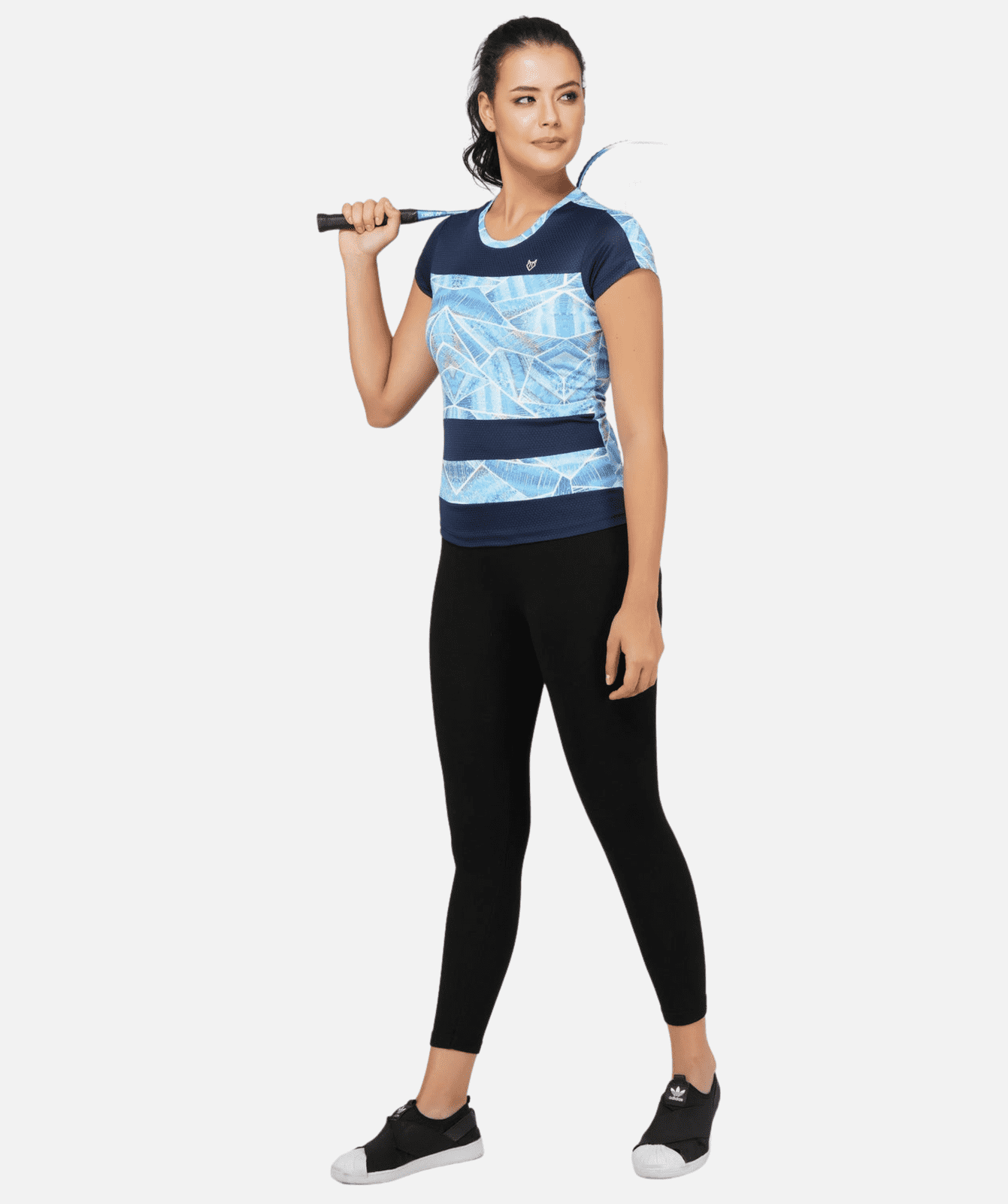 Sports Half sleeve Top for Girls | Trendy Print | No sweat Women's Upper