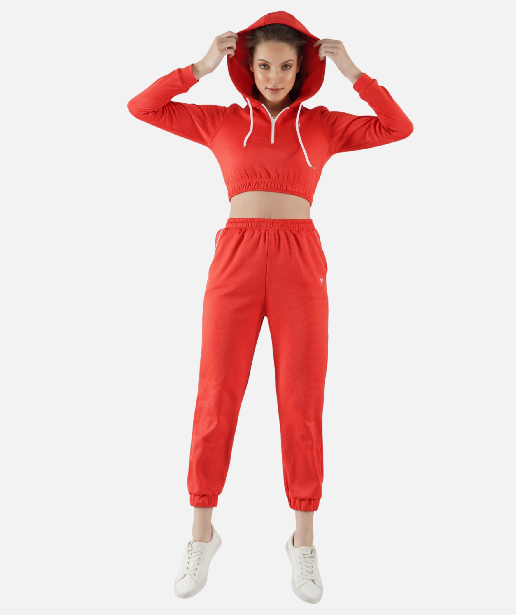 Women's Full sleeves Crop Top Hoodie and Jogger Set Top and Bottom Set