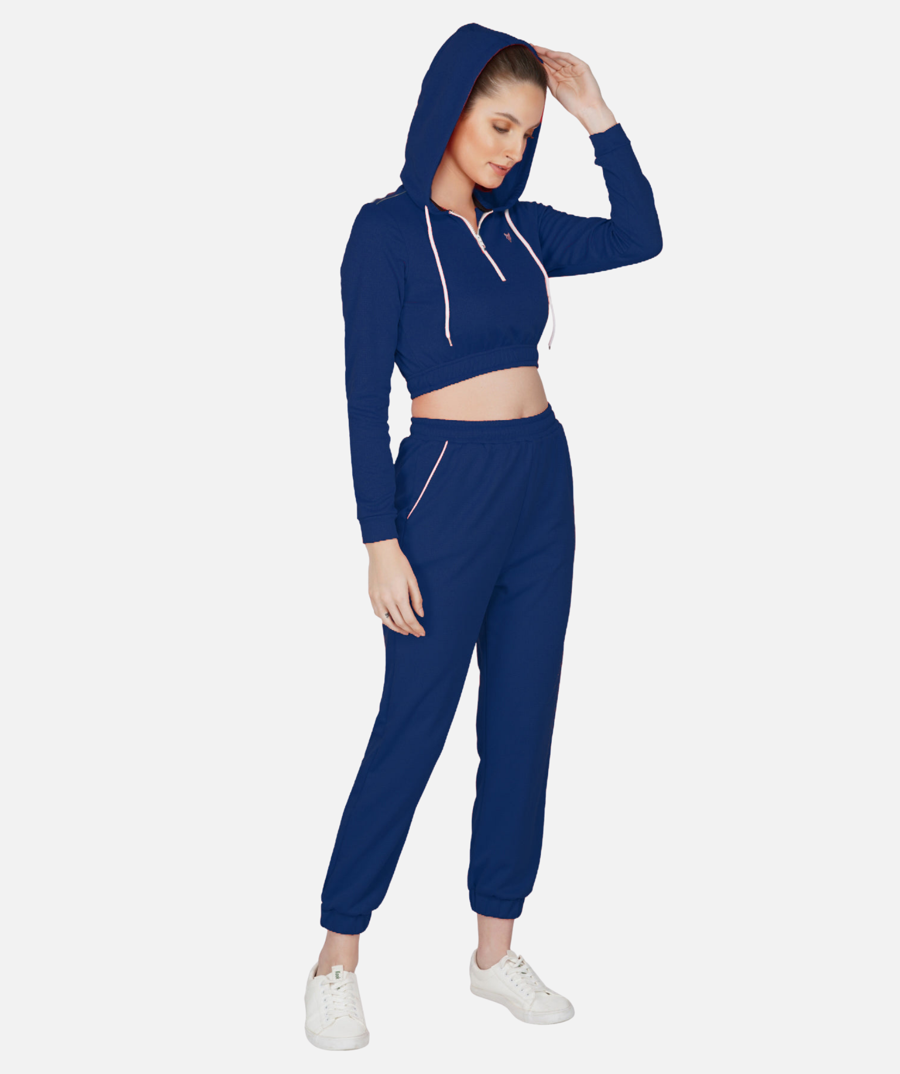 Women's Full sleeves Crop Top Hoodie and Jogger Set Top and Bottom Set